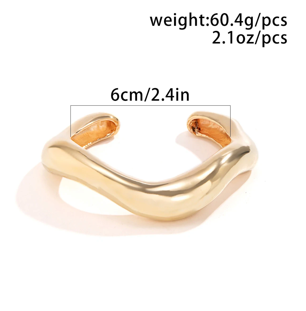 Dicke Armreife in 18 Karat Silber Vergoldetem Boho-Stil