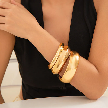 18-Karat Gold Vergoldetes Set von 3 Armreifen