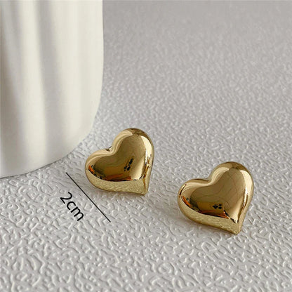 18-Karat Gold Vergoldete Herzform Ohrringe