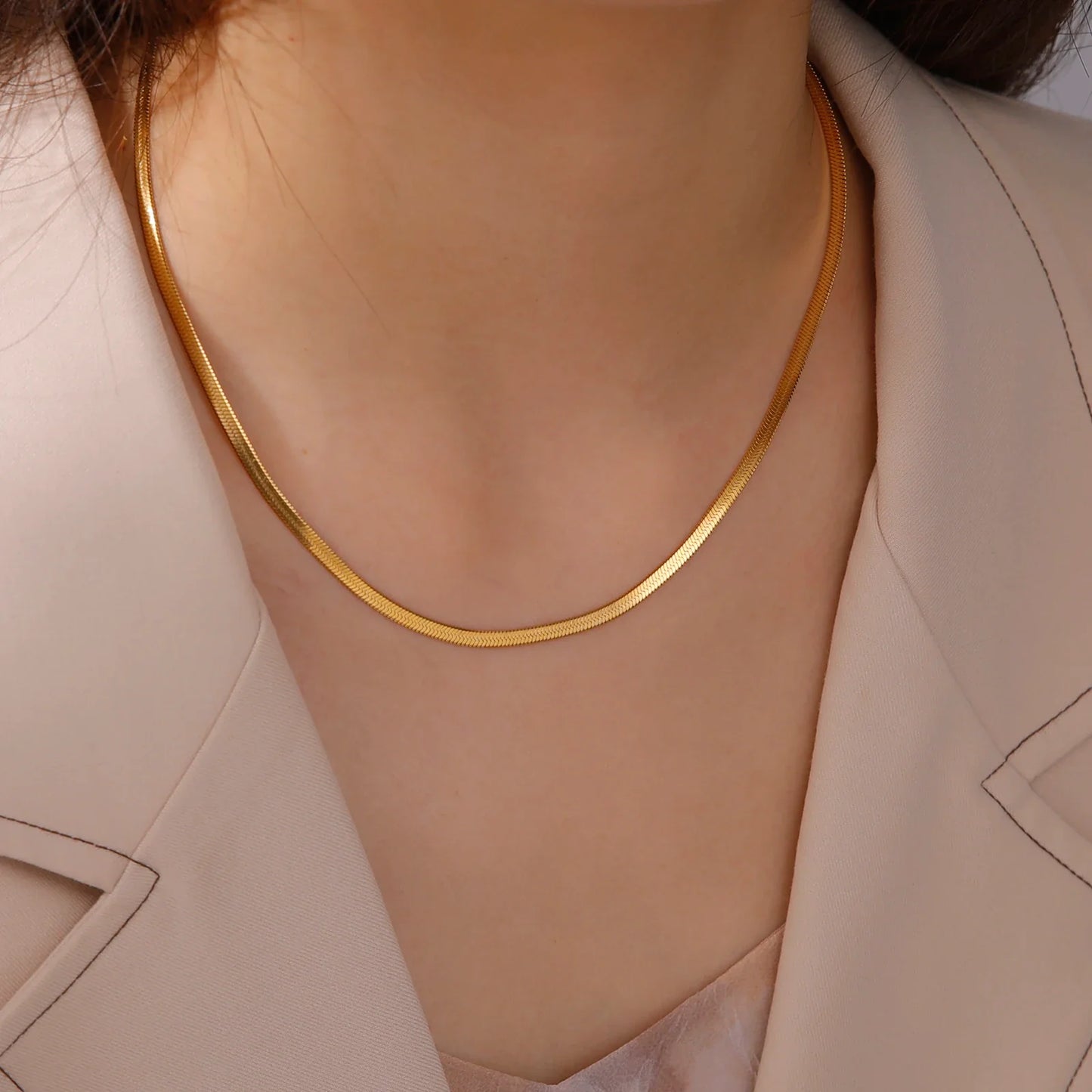 18 Karat vergoldete Choker-Halskette in verschiedenen Größen