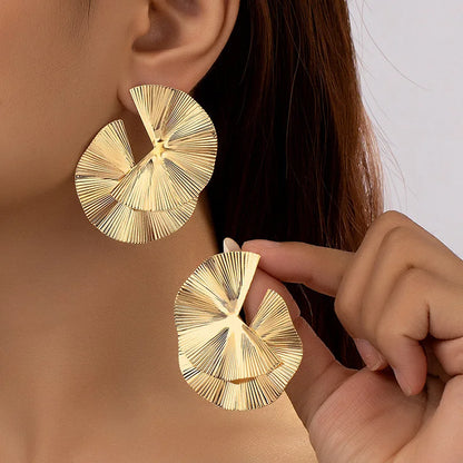 18-Karat Gold Vergoldete Blattform Ohrringe