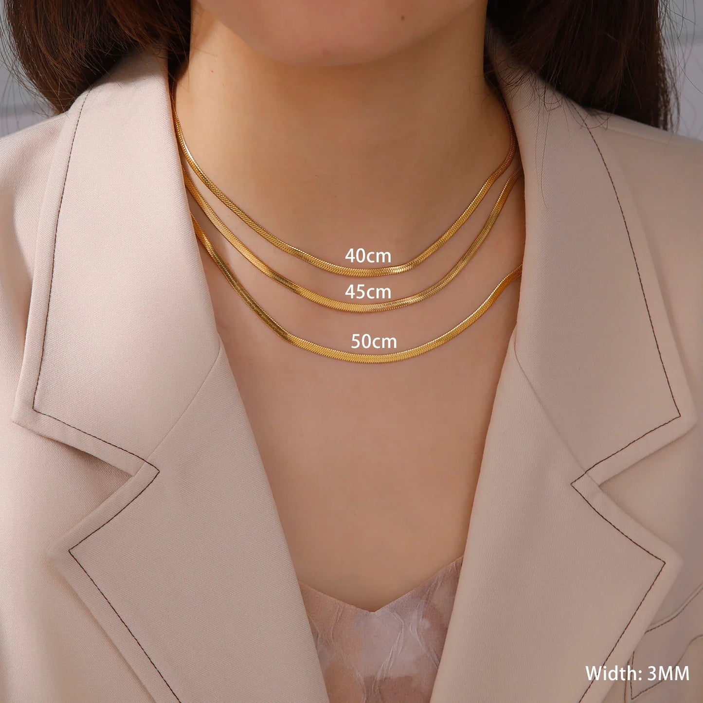 18 Karat vergoldete Choker-Halskette in verschiedenen Größen