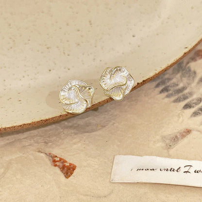 18-Karat Gold Vergoldete Blumen Ohrringe