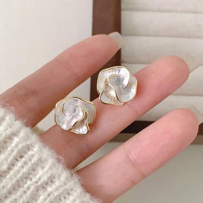 18-Karat Gold Vergoldete Blumen Ohrringe