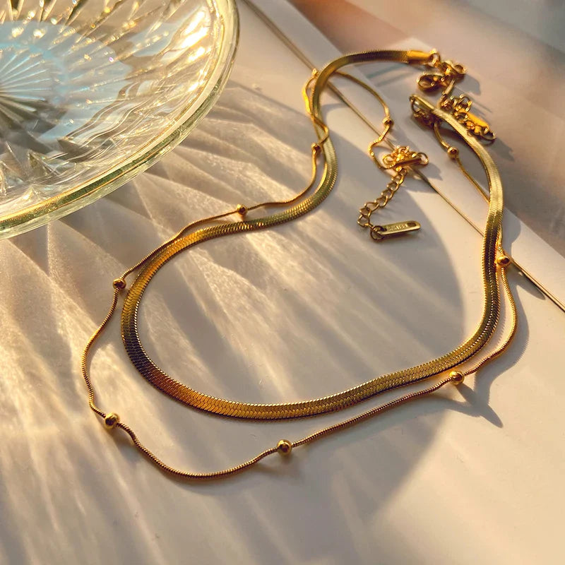 18 Karat vergoldete Zweibeinkette