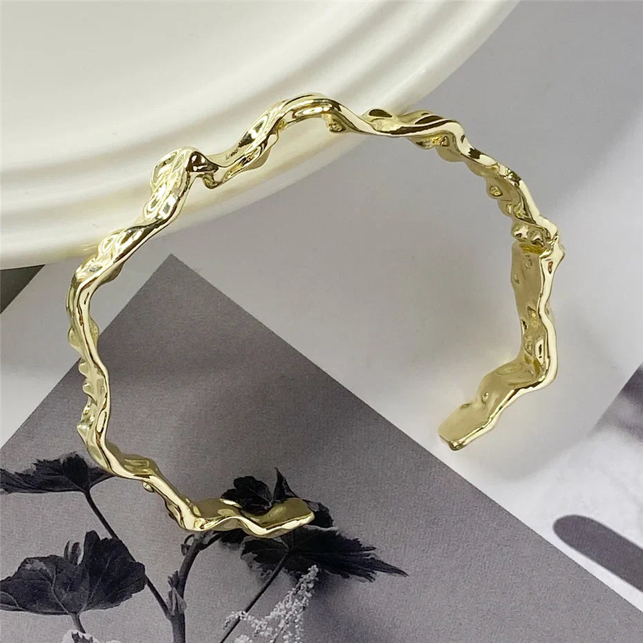 18-Karat Gold Vergoldetes Schweres Armband