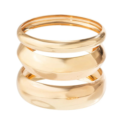 18-Karat Gold Vergoldetes Set von 3 Armreifen