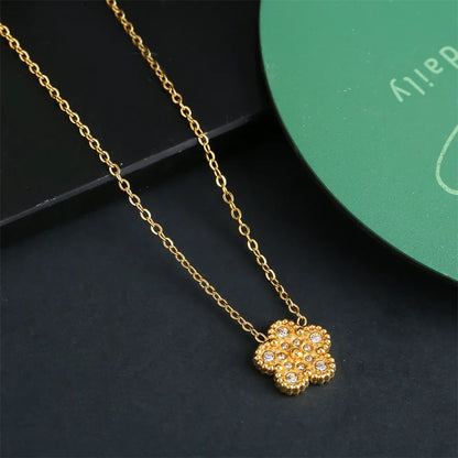 18 Karat Gold Vergoldetes Schmuckset mit Blumenmotiv