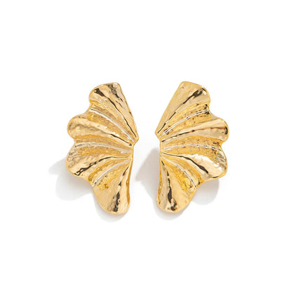 18-Karat Gold Vergoldete Ahornblattform Ohrringe