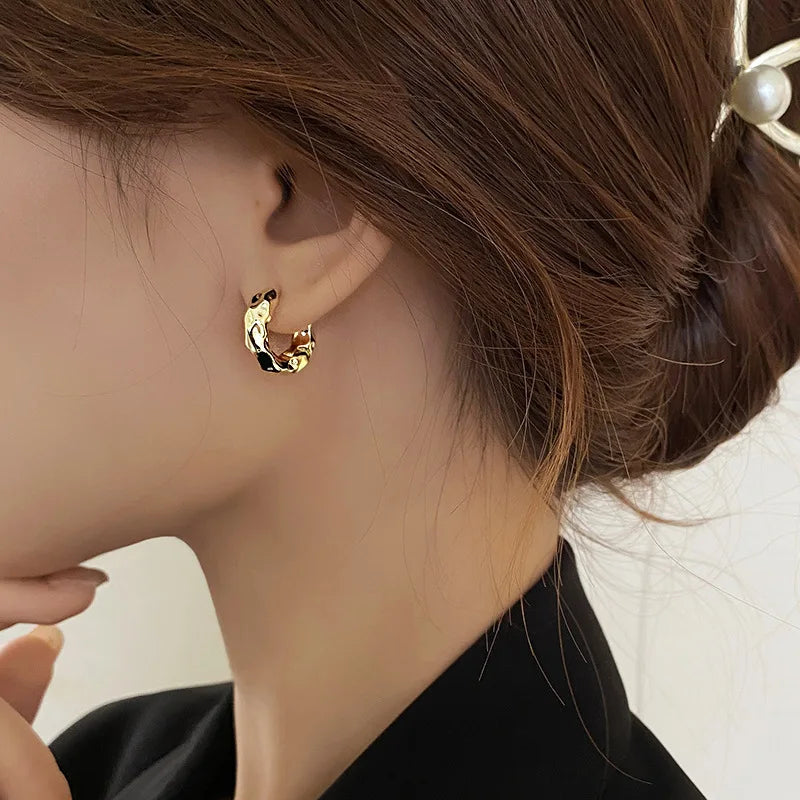 18 Karat Gold vergoldete trendige Ohrringe