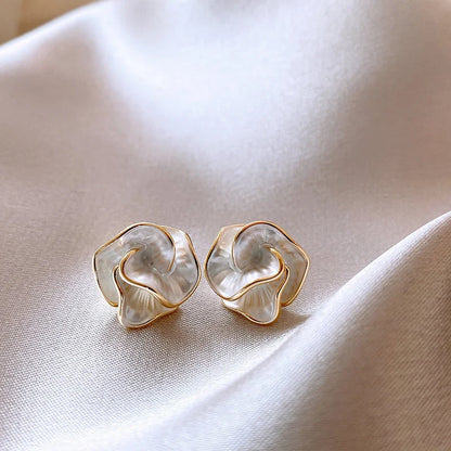 18-Karat Gold Vergoldete Blumen Ohrringe
