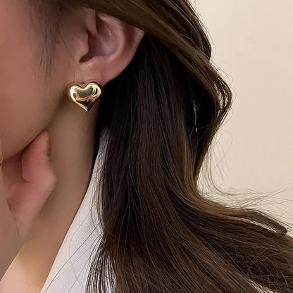 18-Karat Gold Vergoldete Herzform Ohrringe