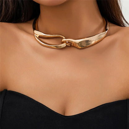 18 Karat vergoldete moderne Choker-Halskette