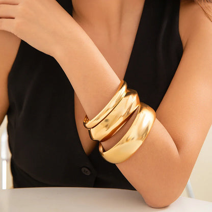 18-Karat Gold Vergoldetes Set von 3 Armreifen