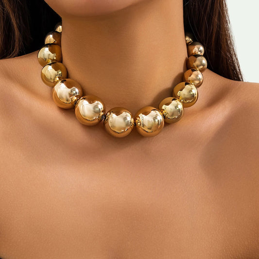 18 Karat vergoldete perlenförmige Choker-Halskette