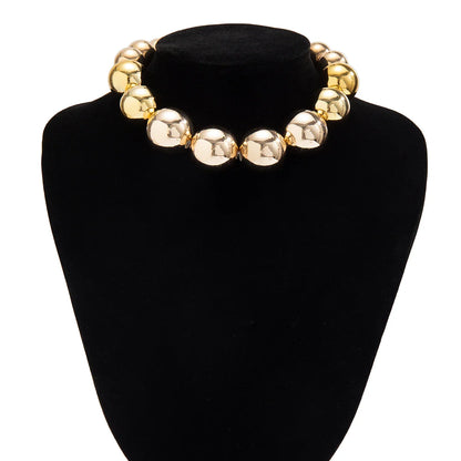 18 Karat vergoldete perlenförmige Choker-Halskette