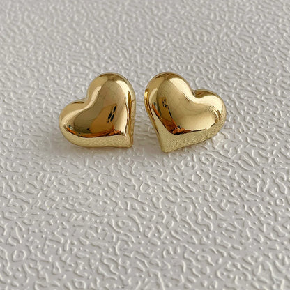 18-Karat Gold Vergoldete Herzform Ohrringe