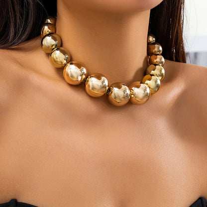 18 Karat vergoldete perlenförmige Choker-Halskette